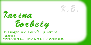 karina borbely business card